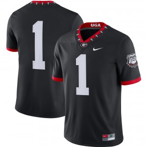 Georgia Bulldogs #1 (No Name) Mascot 100th Anniversary NCAA Jersey - Black