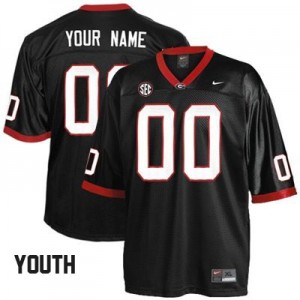 Georgia Bulldogs Custom Nike Jersey - Black - Youth