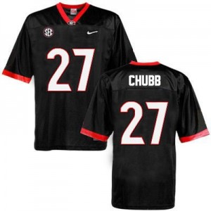 Nick Chubb Georgia Bulldogs #27 NCAA Jersey - Black
