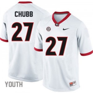 Nick Chubb Georgia Bulldogs #27 NCAA Jersey - White - Youth