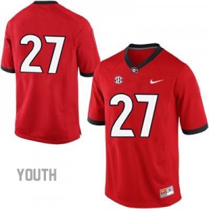 Nick Chubb Georgia Bulldogs #27 (No Name) NCAA Jersey - Red - Youth