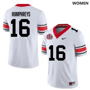 London Humphreys Georgia Bulldogs #16 Women High School Jerseys - 40th Anniversary White