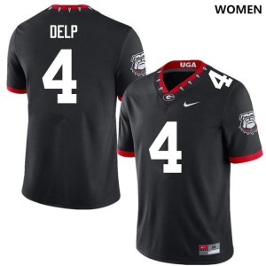 Oscar Delp Georgia Bulldogs #4 Women Alumni Jersey - 100th Anniversary Black