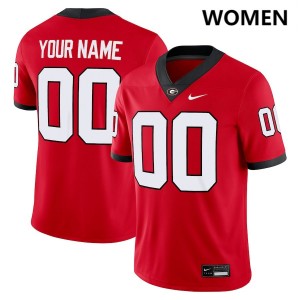 Custom Georgia Bulldogs #00 Women University Jersey - Red