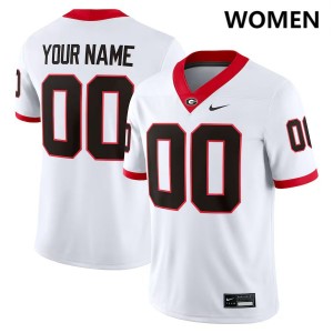Custom Georgia Bulldogs #00 Women Limited Jersey - White