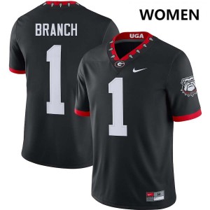 Zachariah Branch Georgia Bulldogs #1 Women Replica Jersey - 100th Anniversary Black