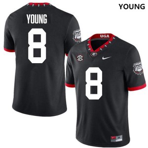 Colbie Young Georgia Bulldogs #8 Youth Stitched Jerseys - 100th Anniversary Black