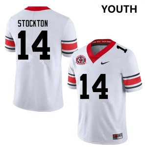 Gunner Stockton Georgia Bulldogs #14 Men Embroidery Jerseys - 40th Anniversary White