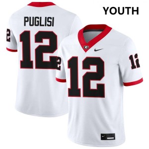 Ryan Puglisi Georgia Bulldogs #12 Youth 2025-26 Jersey - White