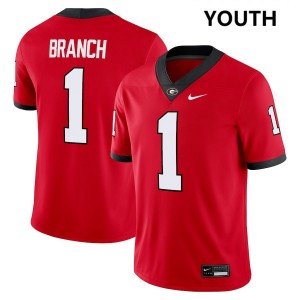 Zachariah Branch Georgia Bulldogs #1 Youth Game Jersey - Red