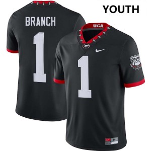 Zachariah Branch Georgia Bulldogs #1 Youth 2025 Jerseys - 100th Anniversary Black