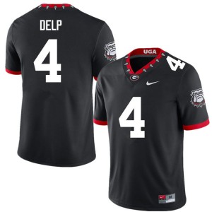 Oscar Delp Georgia Bulldogs #4 Men NCAA Jerseys - 100th Anniversary Black