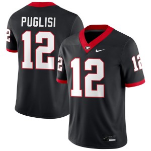 Ryan Puglisi Georgia Bulldogs #12 Men Embroidery Jerseys - Black