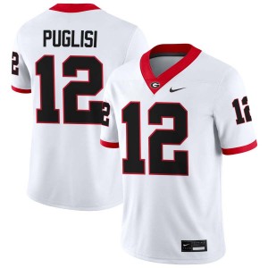 Ryan Puglisi Georgia Bulldogs #12 Men Embroidery Jerseys - White