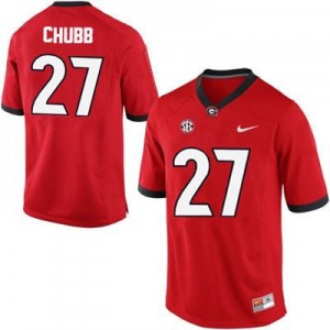 Nick Chubb Georgia Bulldogs #27 NCAA Jersey - Red