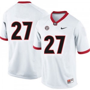 Nick Chubb Georgia Bulldogs #27 (No Name) NCAA Jersey - White