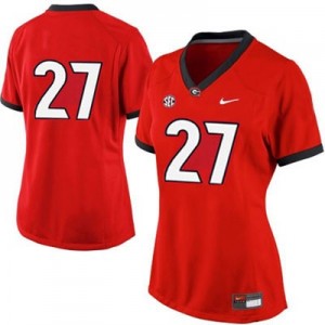 Nick Chubb Georgia Bulldogs #27 (No Name) Women's Jersey - Red
