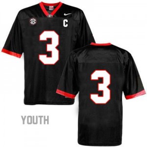 Todd Gurley Georgia Bulldogs #3 (No Name) NCAA Jersey - Black - Youth