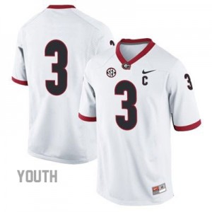 Todd Gurley Georgia Bulldogs #3 (No Name) NCAA Jersey - White - Youth