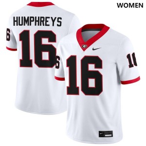 London Humphreys Georgia Bulldogs #16 Women Game Jerseys - White