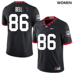 Dillon Bell Georgia Bulldogs #86 Women Game Jersey - 100th Anniversary Black