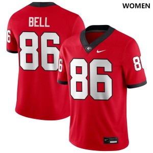 Dillon Bell Georgia Bulldogs #86 Women Stitched Jersey - Red