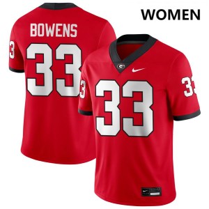 Chauncey Bowens Georgia Bulldogs #33 Women Game Jersey - Red
