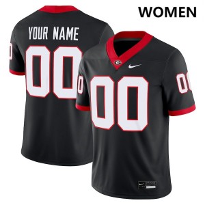 Custom Georgia Bulldogs #00 Women Embroidery Jerseys - Black