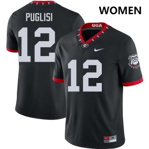 Ryan Puglisi Georgia Bulldogs #12 Women 2025 Jersey - 100th Anniversary Black
