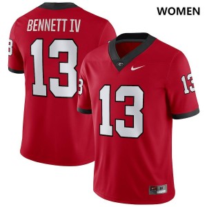 Stetson Bennett Georgia Bulldogs #13 Women's NCAA Jersey - Red