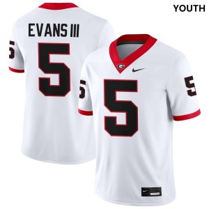 Anthony Evans III Georgia Bulldogs #5 Youth Embroidery Jersey - White