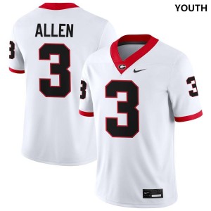 CJ Allen Georgia Bulldogs #3 Youth 2024 Jersey - White