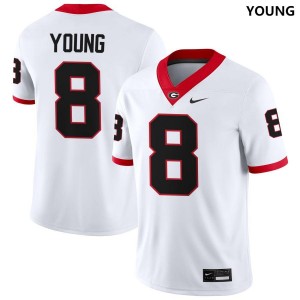 Colbie Young Georgia Bulldogs #8 Youth High School Jersey - White