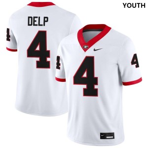 Oscar Delp Georgia Bulldogs #4 Youth Replica Jersey - White