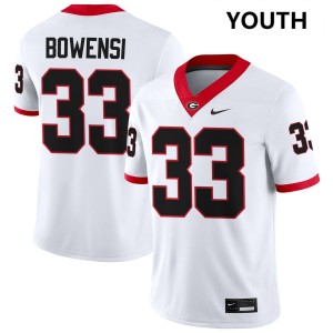 Chauncey Bowens Georgia Bulldogs #33 Youth University Jerseys - White