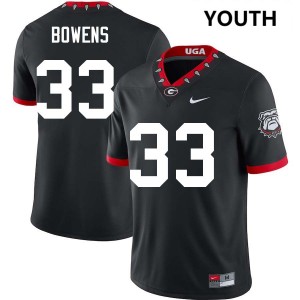 Chauncey Bowens Georgia Bulldogs #33 Youth Official Jersey - 100th Anniversary Black