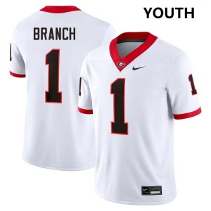 Zachariah Branch Georgia Bulldogs #1 Youth Player Jerseys - White