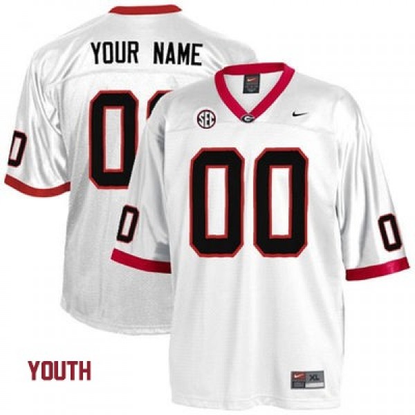 Georgia Bulldogs Custom Nike Jersey White Youth