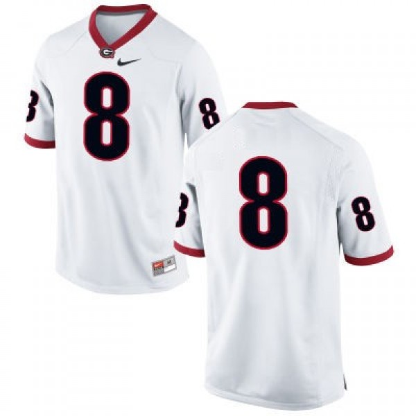 Men's Nike White Georgia Bulldogs #1 Away Game Jersey