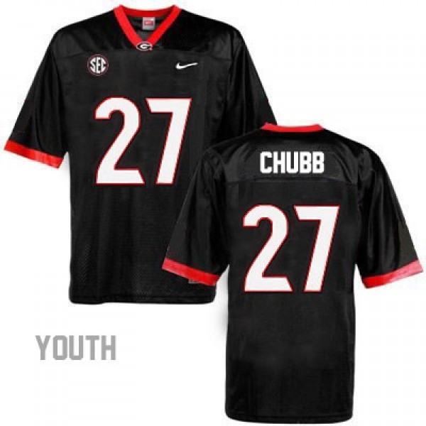 Nick Chubb Georgia Bulldogs 27 NCAA Jersey Black Youth